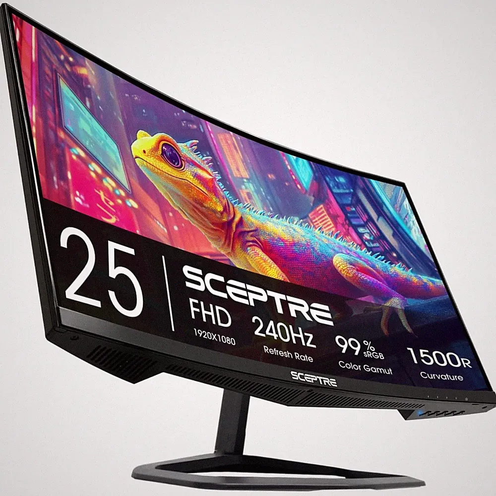 24.5 Inch Curved Monitor - 240Hz Refresh Rate & AMD FreeSync for Seamless Gaming