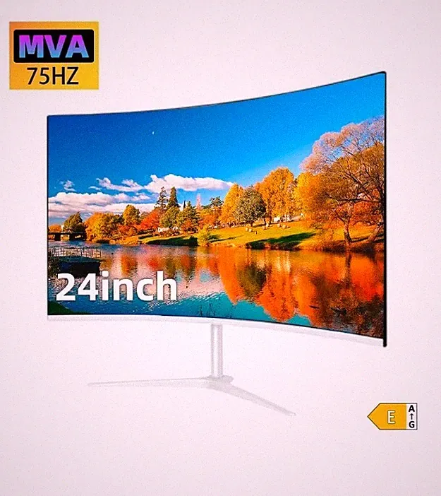 24'' FHD 1080P 75Hz 2ms HDMI VGA 3000R VESA Eye Care Curved Gaming Monitor