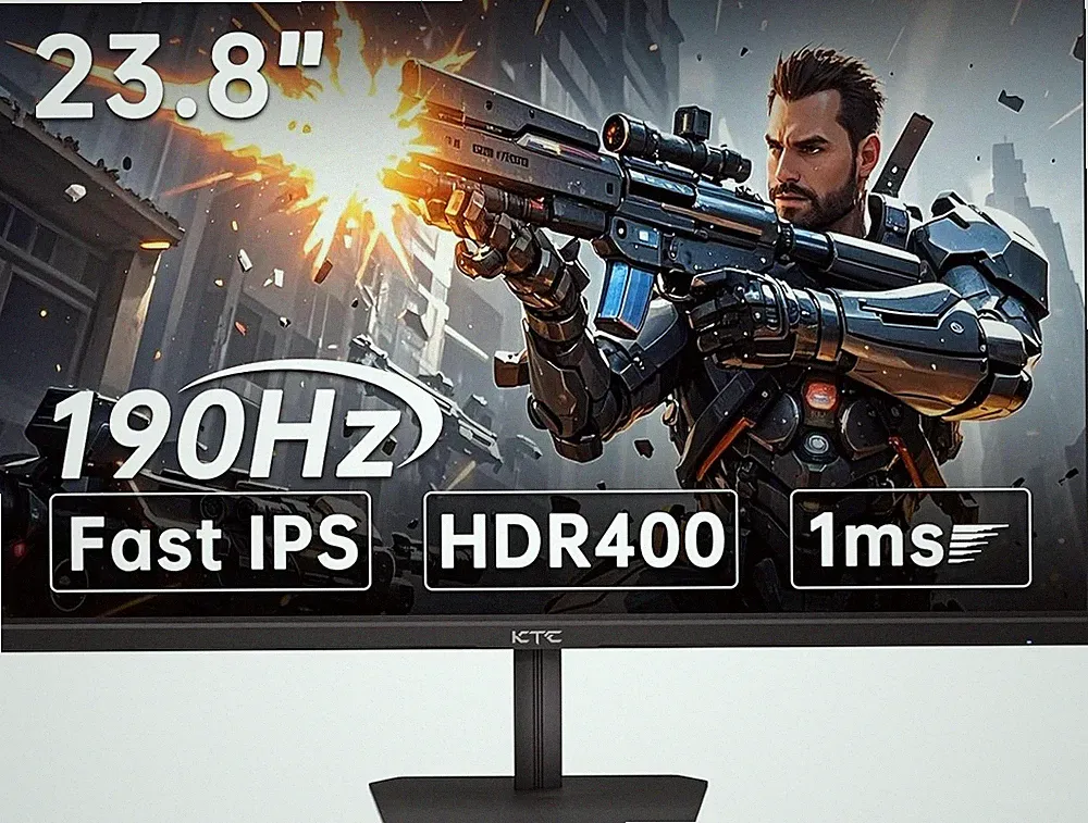 24" FHD 1080P Gaming Monitor, 190Hz, 1ms, HDR400, Adaptive Sync, Eye Care
