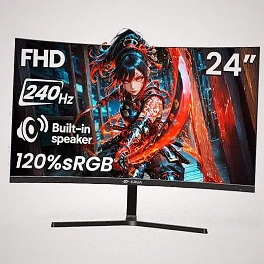 24" FHD 240Hz Curved Gaming Monitor, 2800R, FreeSync, 24" FHD 240HZ 24 Inches