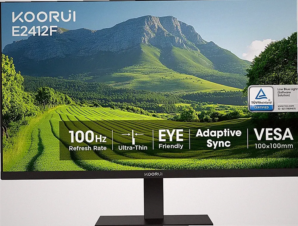 24" Full HD Monitor 1920x1080 100Hz VA, HDMI/VGA, VESA Mountable, Ultra-Slim