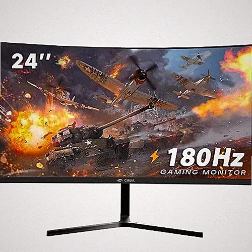 24 Inch 144hz/180hz Curved Gaming Monitor, FHD 1080P 24Inch Black FHD 180Hz