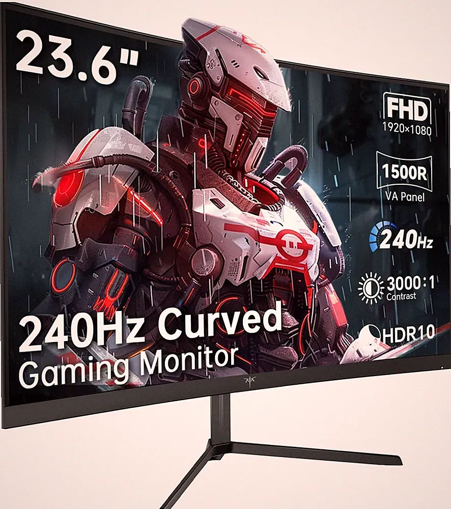 24 Inch 240Hz Curved Gaming Monitor, FHD 1080P 1500R 1Ms Computer Monitor, Adapt