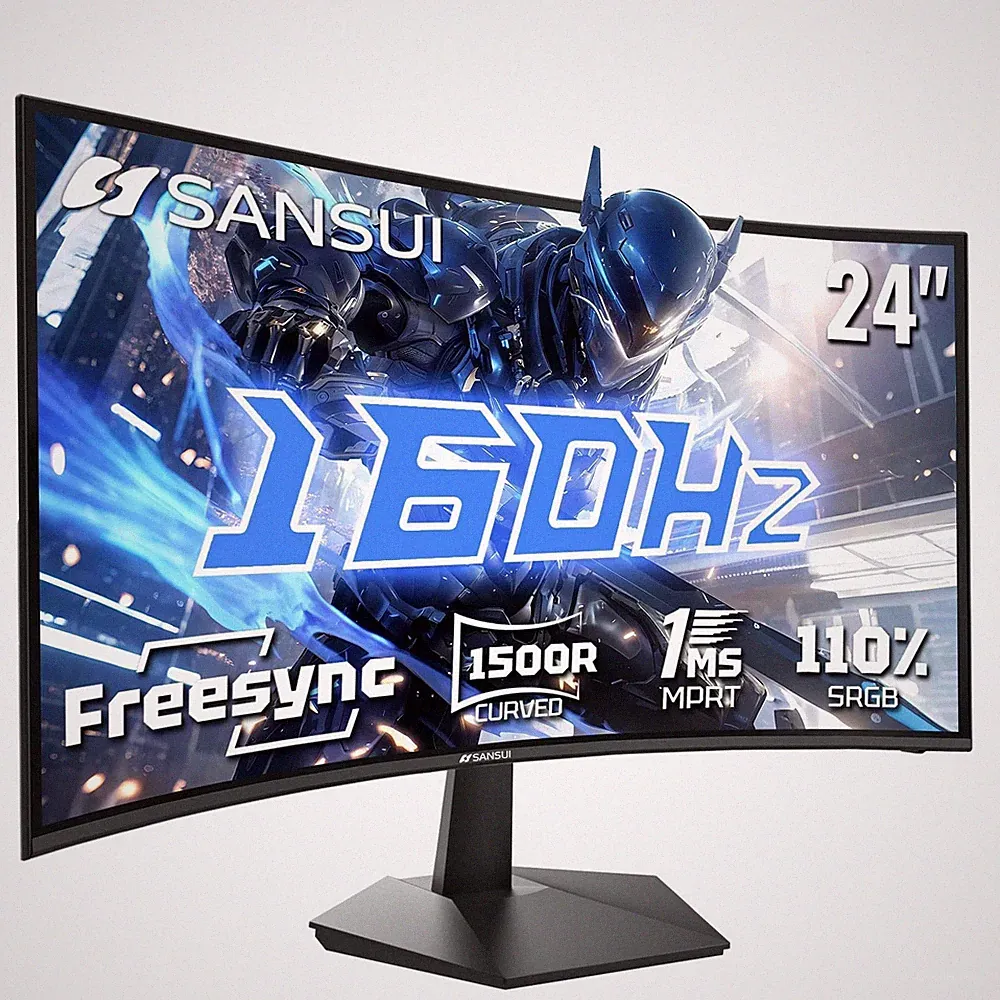 24 Inch Curved 160Hz Gaming Monitor,1500R Curved Gaming Monitor FHD 1080P