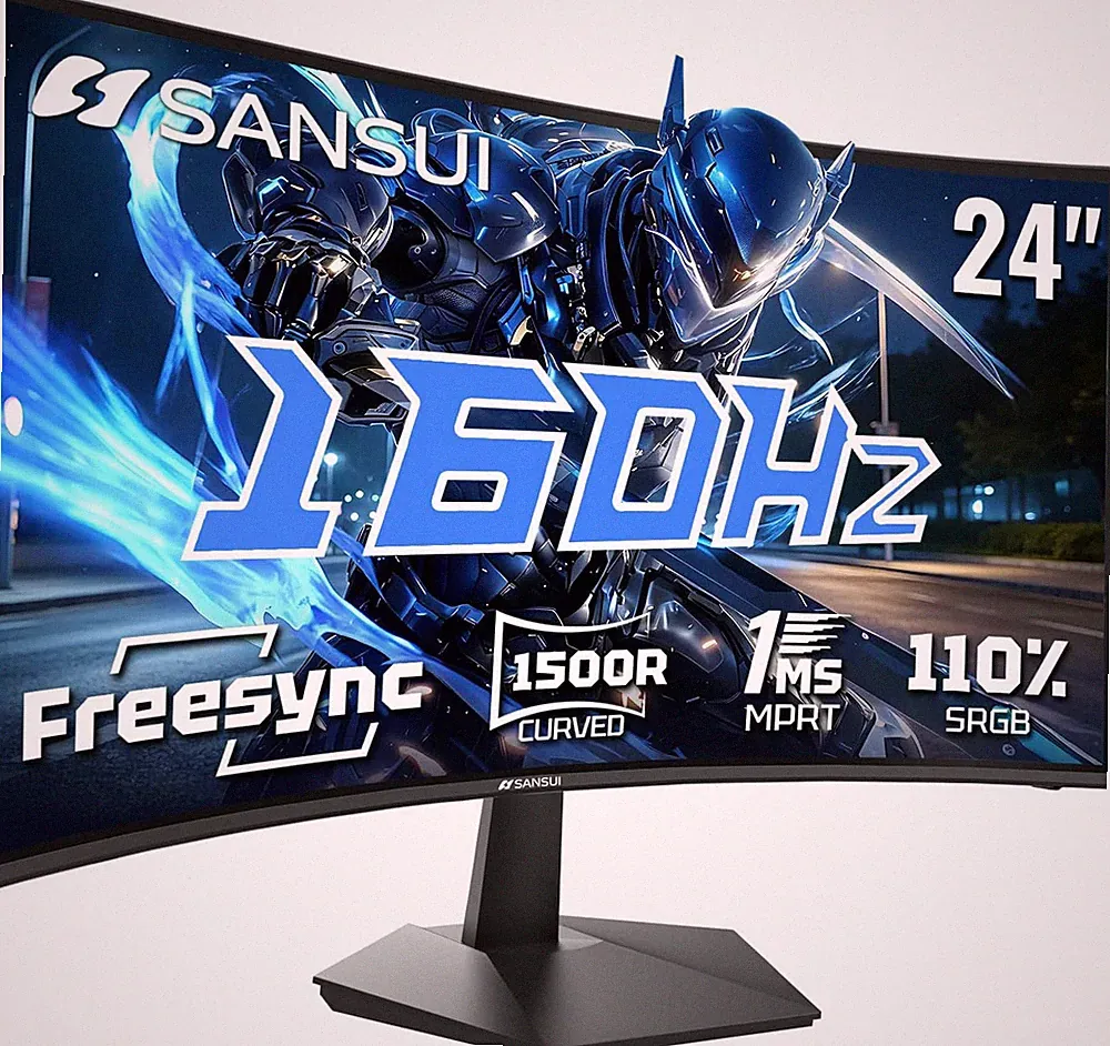 24 Inch Curved 160Hz Gaming Monitor,1500R Curved Gaming Monitor FHD 1080P Comput