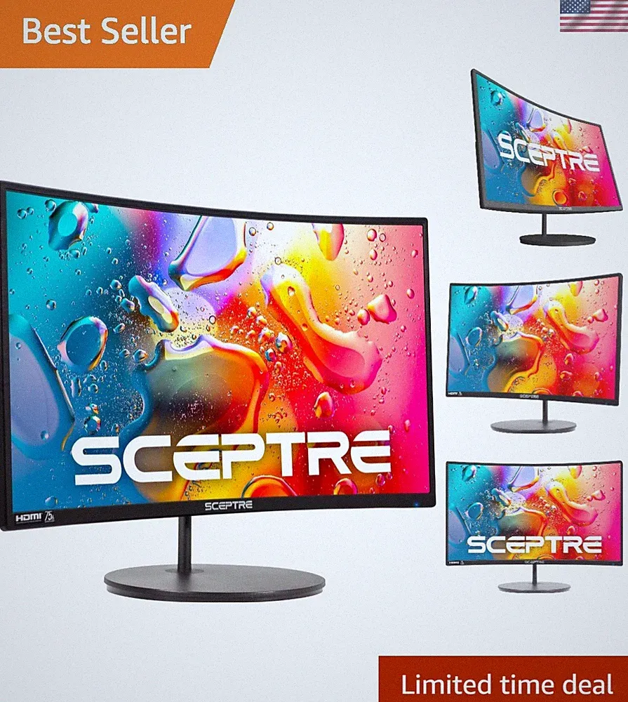 24-Inch Curved Gaming Monitor - 1080p FHD, 75Hz Refresh Rate, Built-in Speakers