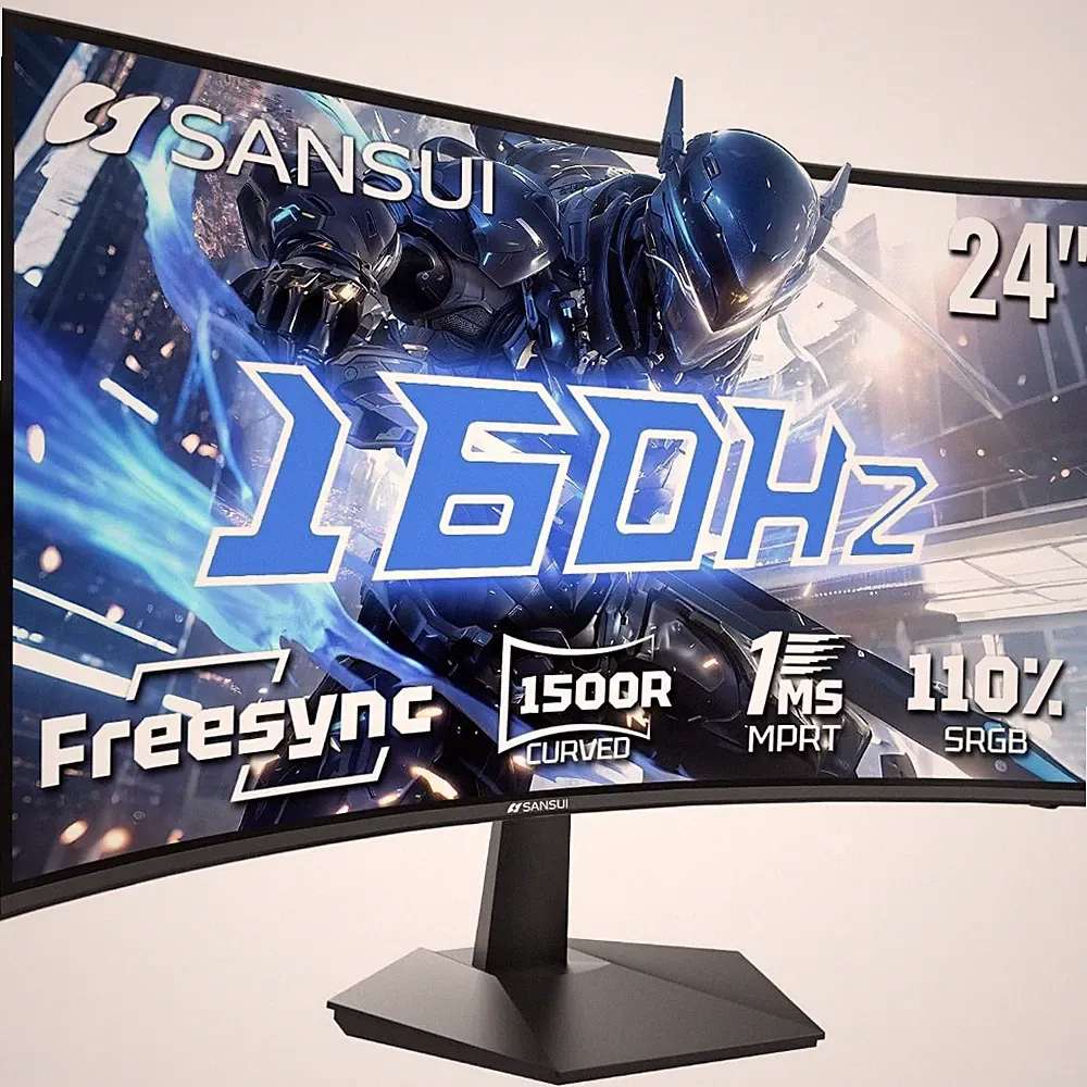 24 Inch Curved Gaming Monitor 160Hz FHD 1080P 1500R Curved VA Display 1ms MPRT