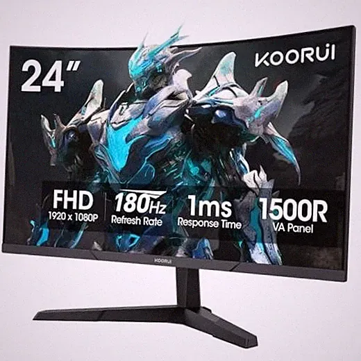 24 inch Curved Gaming Monitor 180Hz FHD 1080P, 1ms 24inch 180Hz/FHD/Curved