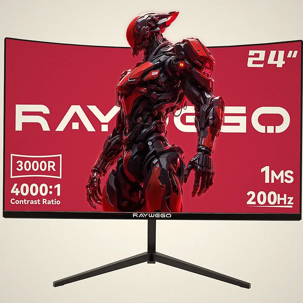 24 Inch Curved Gaming Monitor, 200Hz FHD 1080P, 1ms