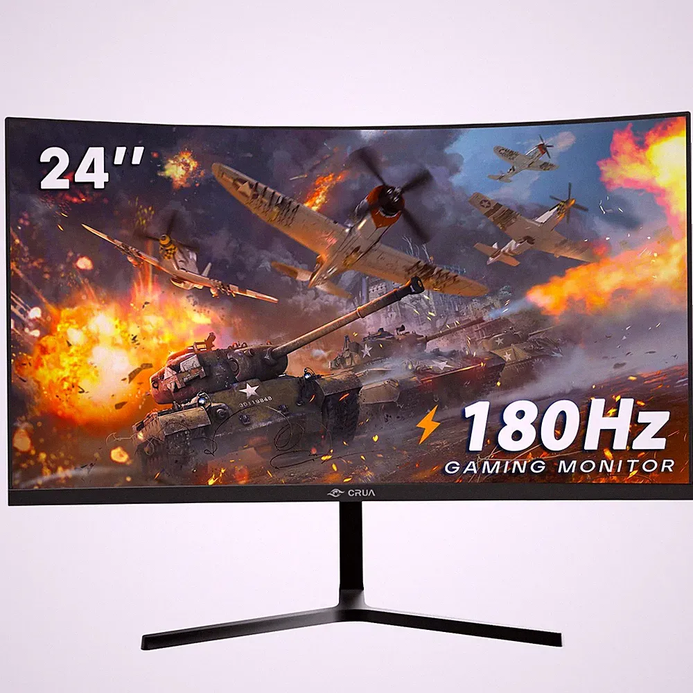 24 Inch Curved Gaming Monitor FHD 1920x1080 144Hz 180Hz FreeSync Eye Care