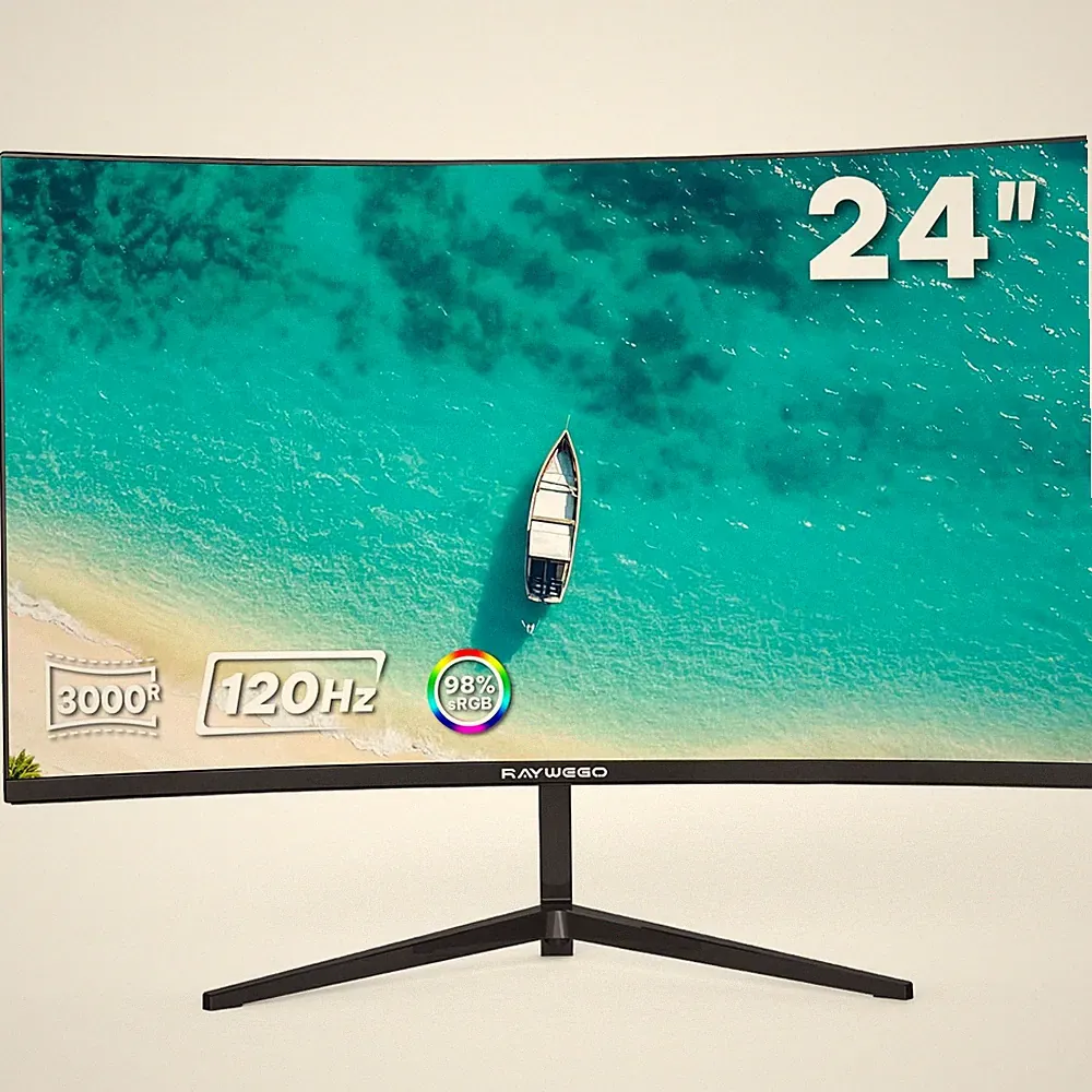 24 inch Curved Monitor 120Hz 1ms, Computer Gaming Monitor FHD 1920×1080P,3000...