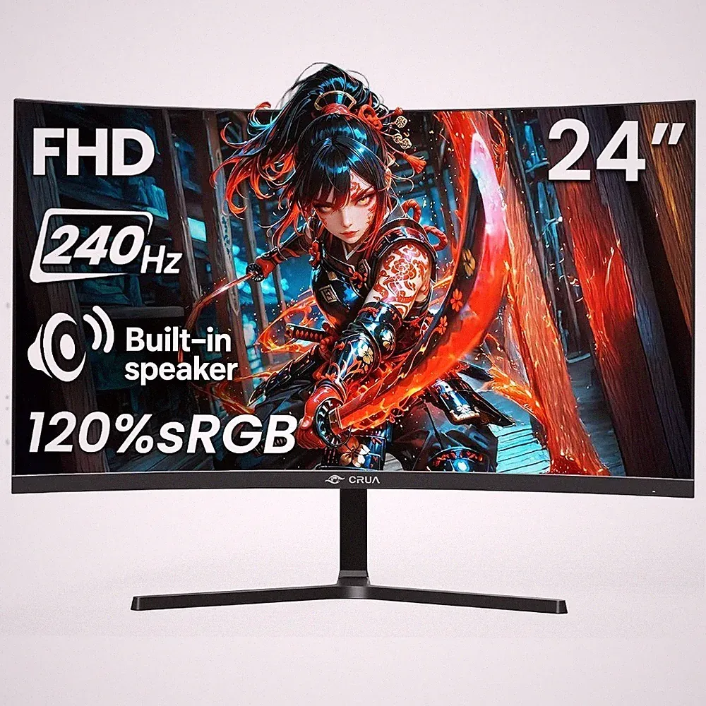 24 Inch FHD 240Hz Curved Gaming Monitor 2800R FreeSync Built-in Speakers