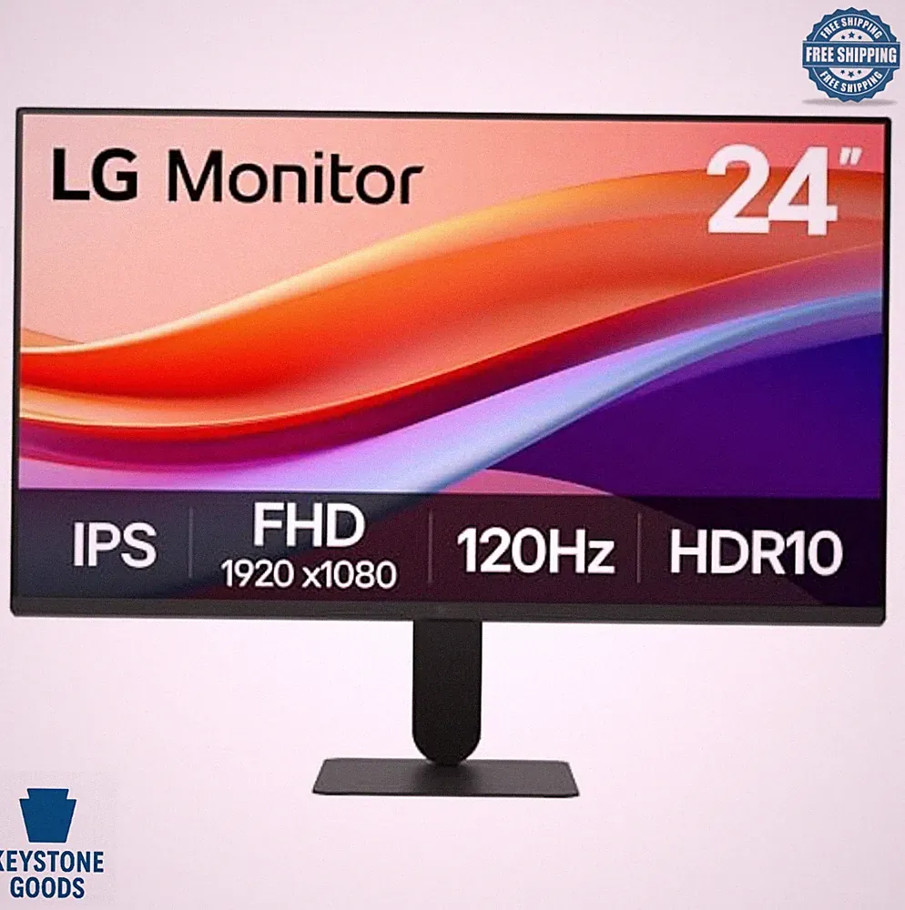 24 Inch Full HD 1080p IPS LED Monitor 120Hz HDR10 1ms HDMI VESA Tilt Adjustable