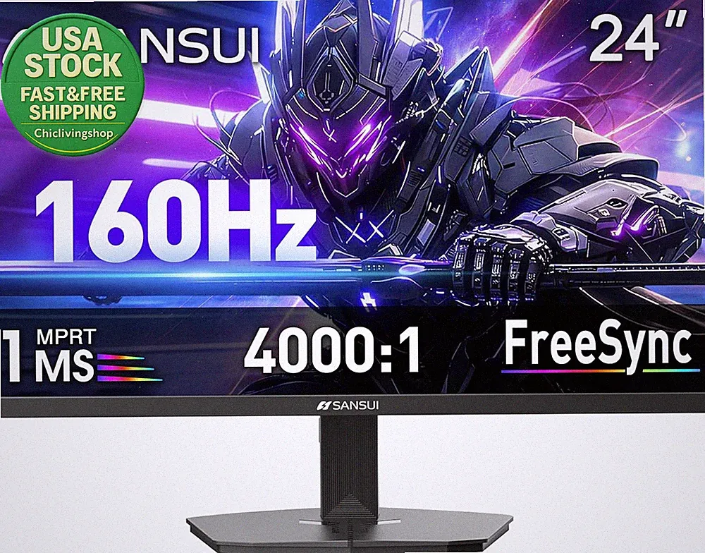 24 Inch Gaming Monitor 160Hz FHD 1080P Freesync 1Ms Response HDMI DP VESA