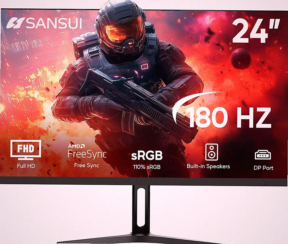 24 inch Gaming Monitor 180Hz 3ms Computer Monitor with Built-in Speakers FHD...