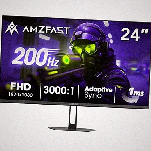 24 Inch Gaming Monitor 200Hz FHD 1080p Computer Monitor, 1ms Adaptive Sync