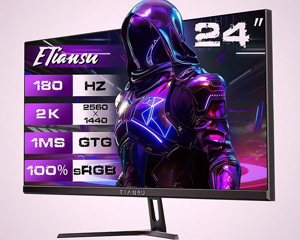 24 Inch Gaming Monitor QHD 2560x1440 180Hz IPS 1ms TS2400 DCI-P3 ETiansu 1440p