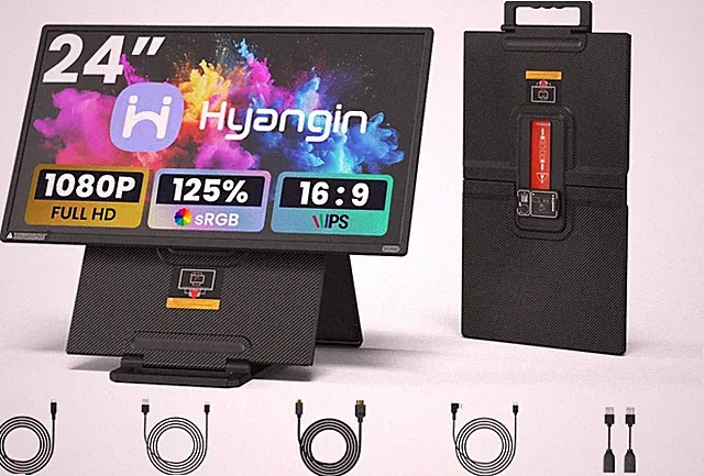 24 Inch Portable Monitor for Laptop with FHD IPS Screen 1080P 100Hz VESA