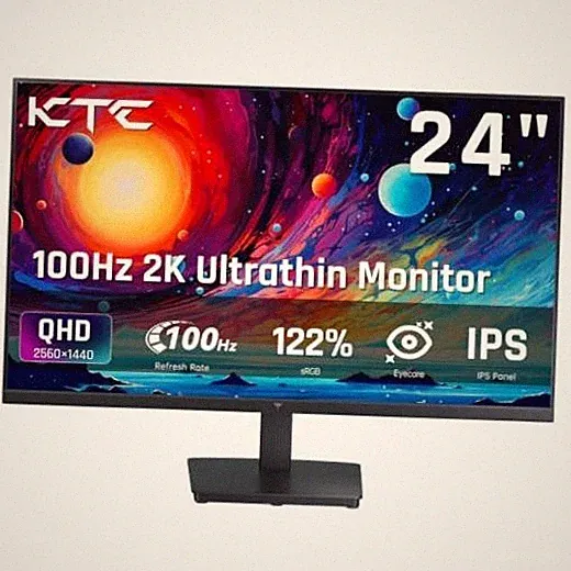 24 Inch QHD 100Hz Computer Monitor, IPS Monitor 2K 1440P, H24T27