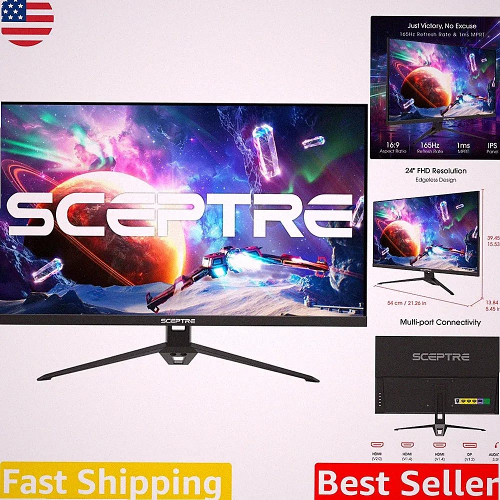 24" IPS Gaming Monitor 180Hz FHD 1ms Response Time Built-in Speakers