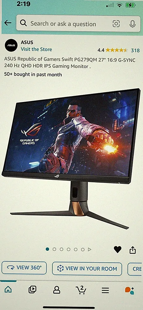 240 Hz 1440p Qhd Gaming Monitor