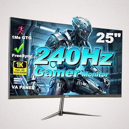 “ 240Hz Gaming Monitor, Curved FHD 1920 x 1080P, Support 120% sRGB, 24.5