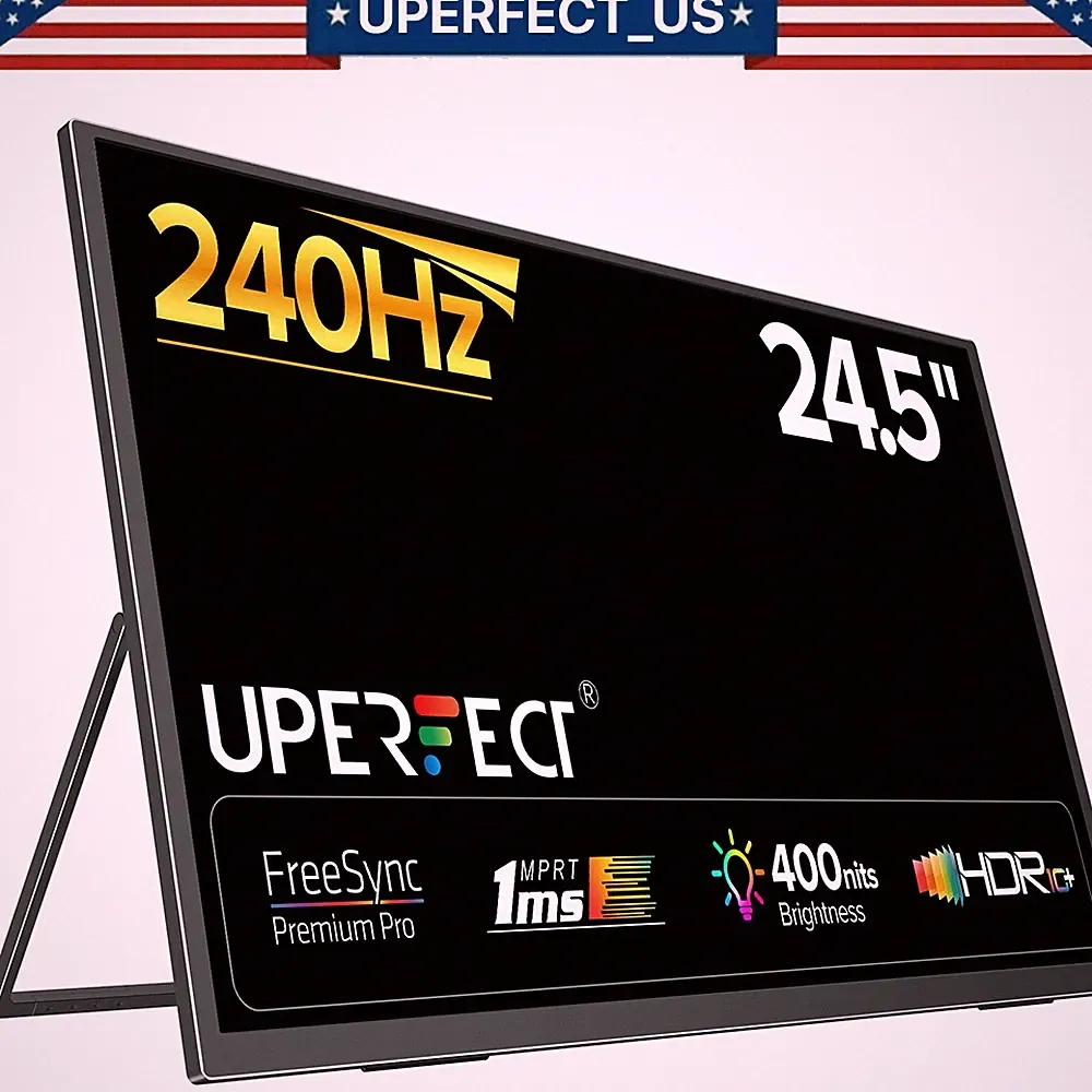 UPERFECT 240Hz Game screen Portable Monitor, Upgraded 24.5" IPS HDR for PS5 XBOX
