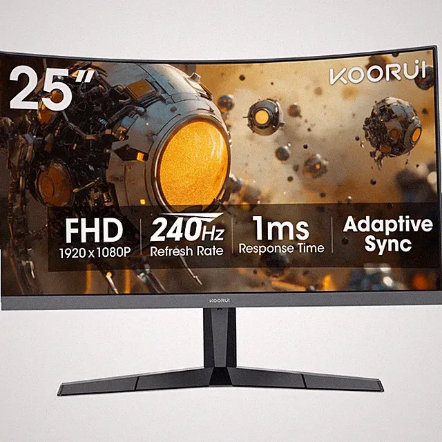 25" FHD Gaming Monitor, 240Hz 1080P Curved Monitor, Adaptive G-Sync, New, G2511X