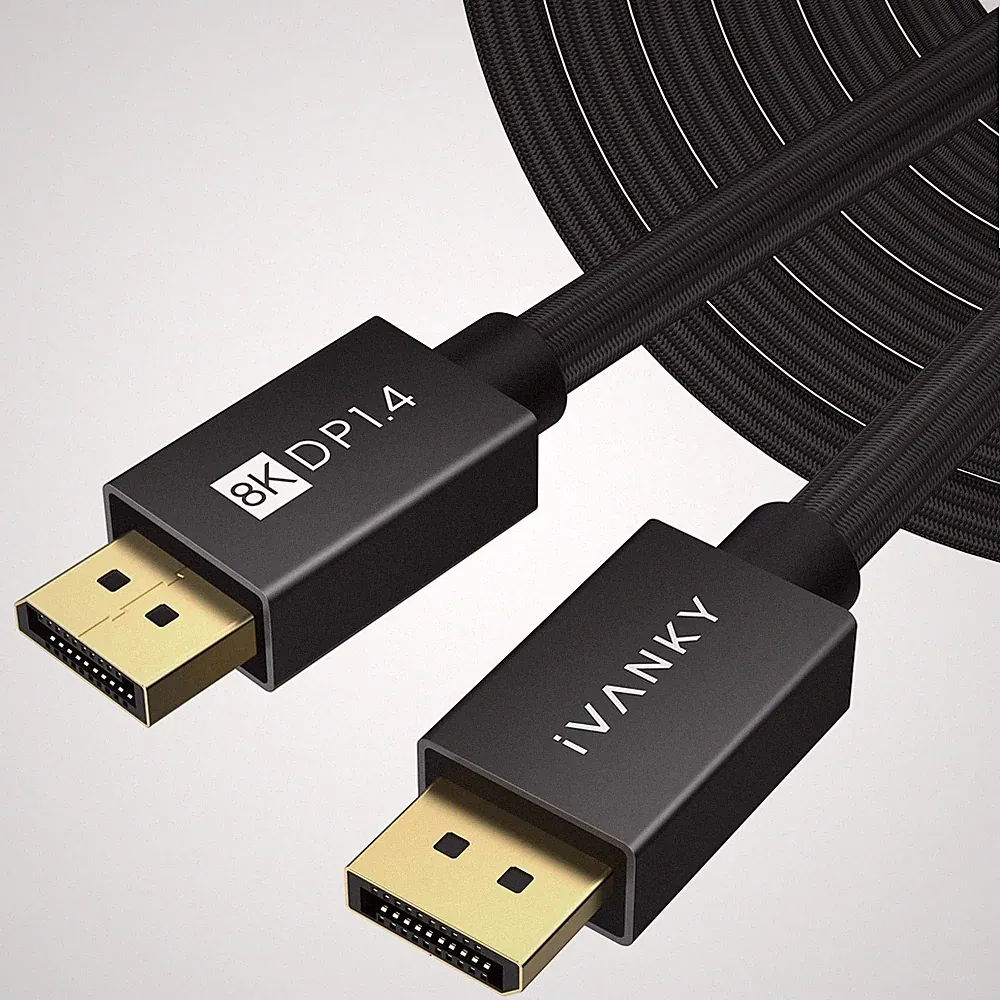 25FT 8K 60Hz DisplayPort 1.4 Cable 32.4Gbps DP for Gaming Monitor PC Cord
