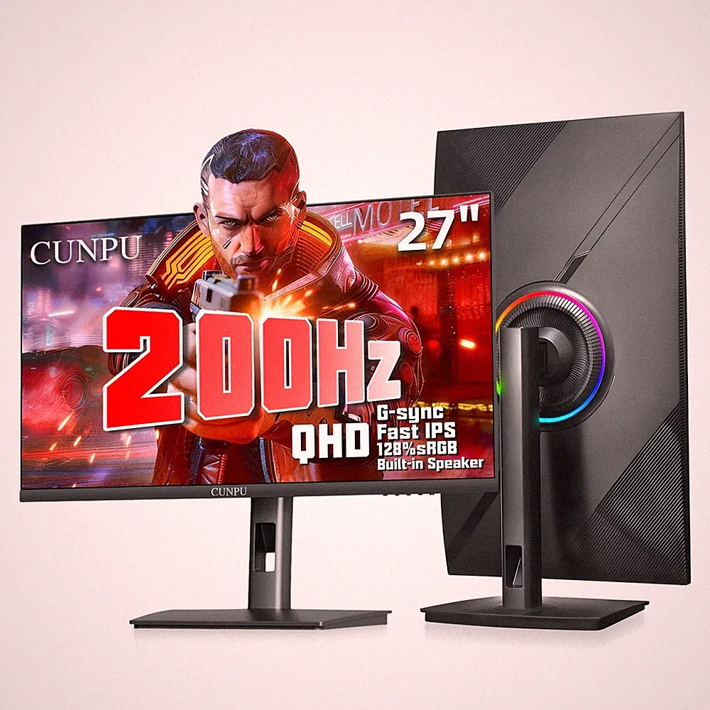 27" 1440P 200Hz Monitor 1ms Adaptive Sync HDR10 DP HDMI Black