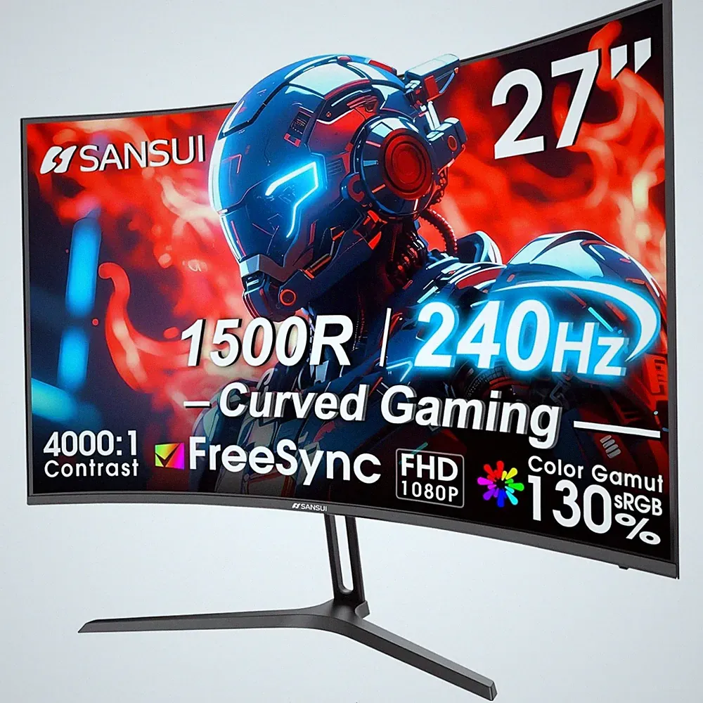 27" 240Hz Curved FHD Gaming Monitor 1500R, 130% sRGB