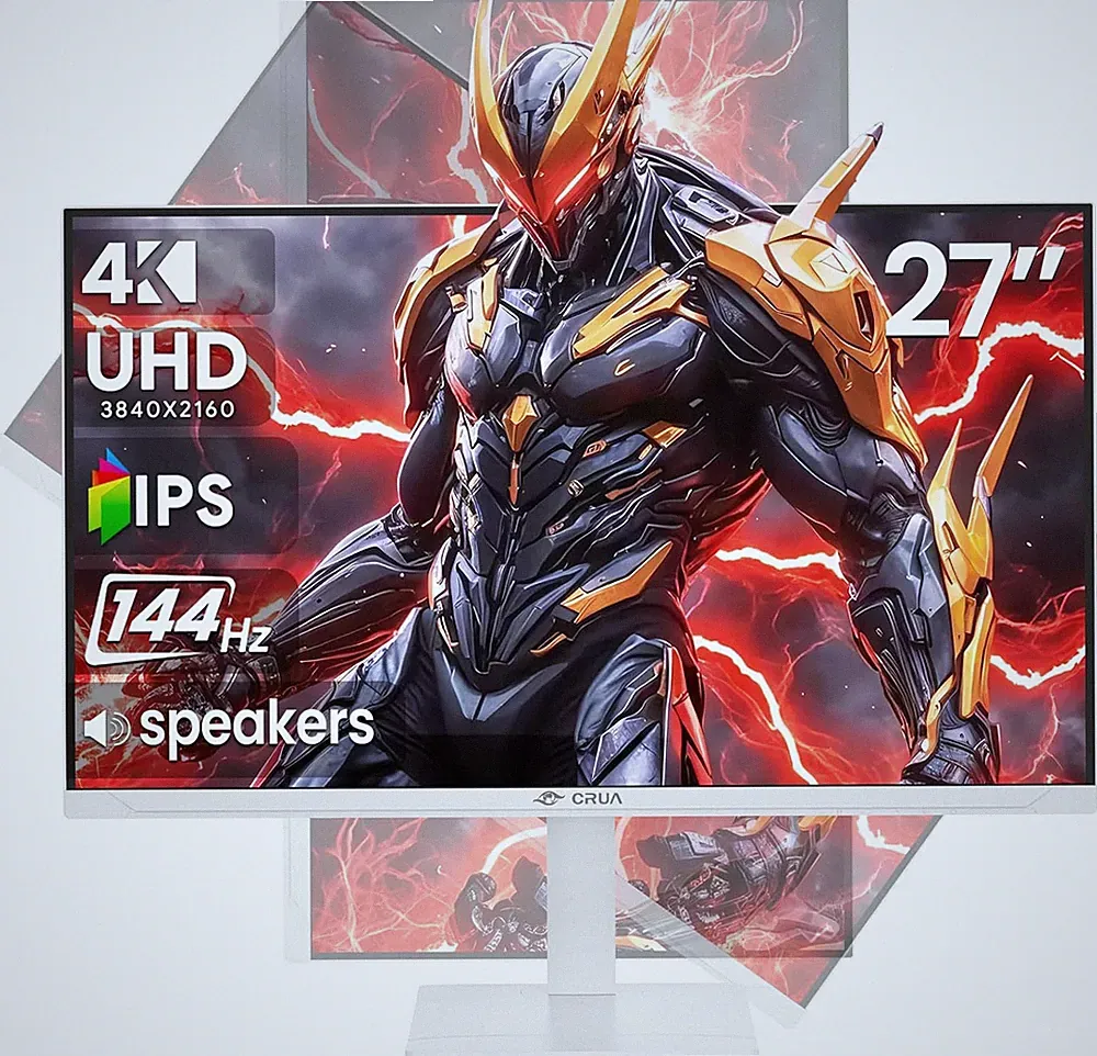 27" 4K Gaming Monitor 144Hz IPS UHD PC Screen Speakers HDMI DP FreeSync White