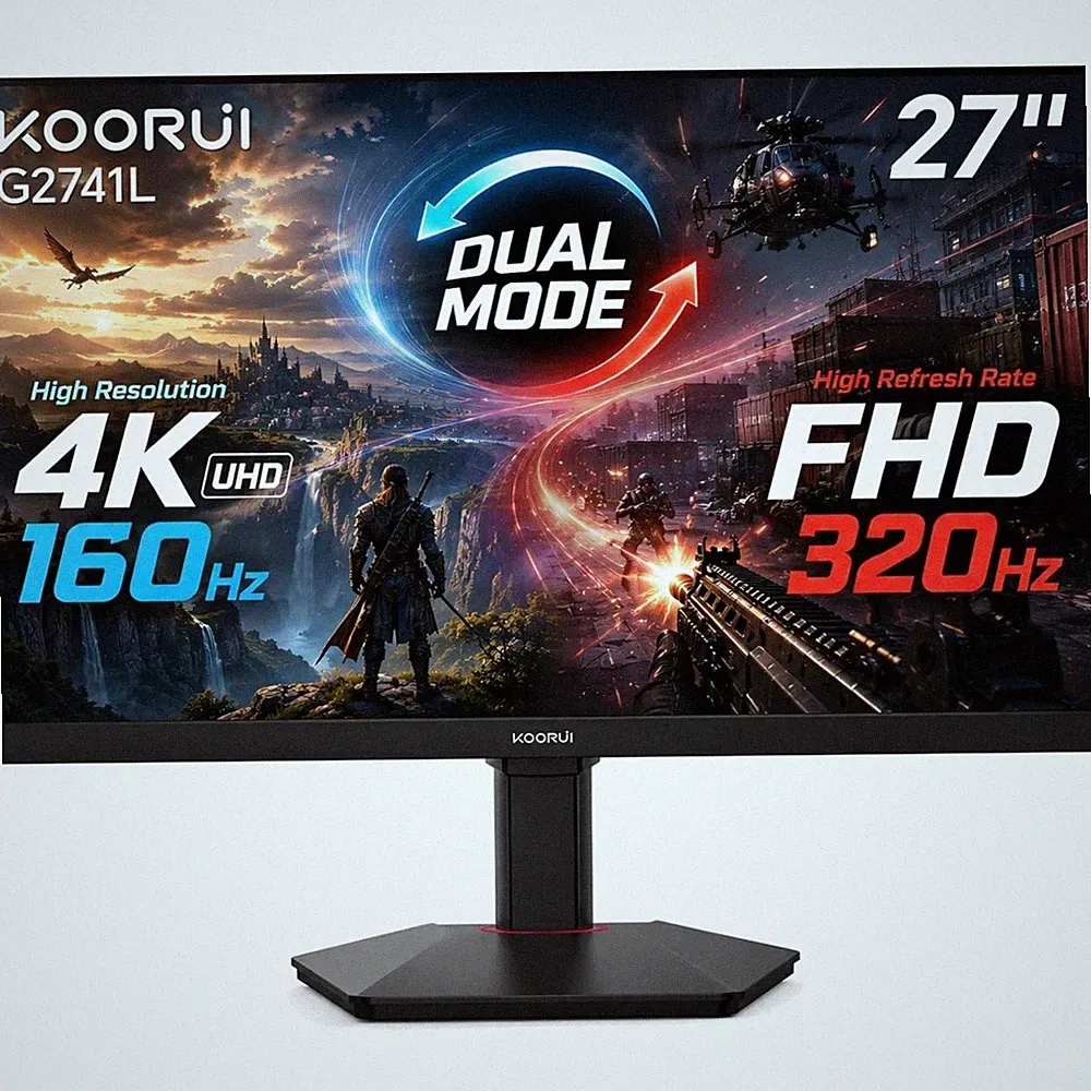 27" 4K Gaming Monitor - Dual Mode UHD 160Hz or FHD 320Hz, Fast IPS 1ms, FreeS...