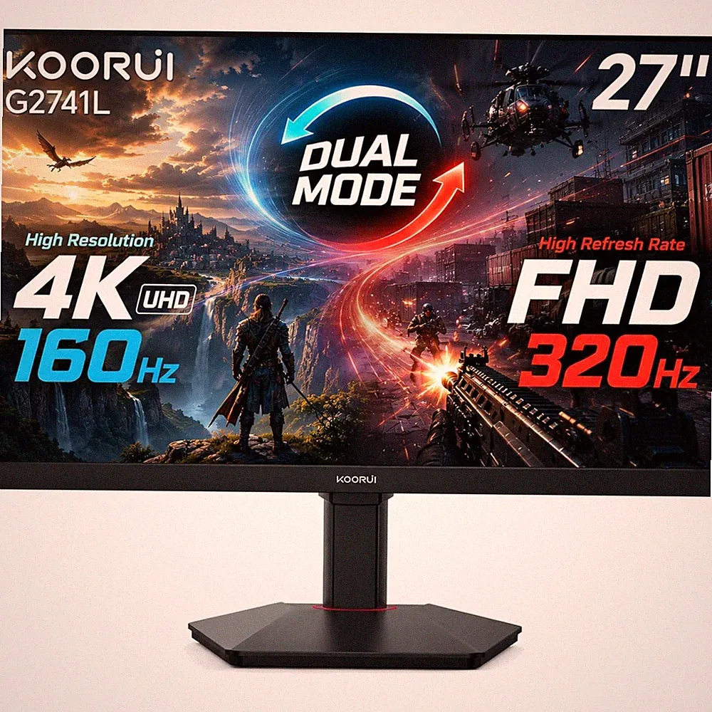 27" 4K Gaming Monitor - Dual Mode UHD 160Hz or FHD 320Hz, Fast IPS 1ms, FreeS...