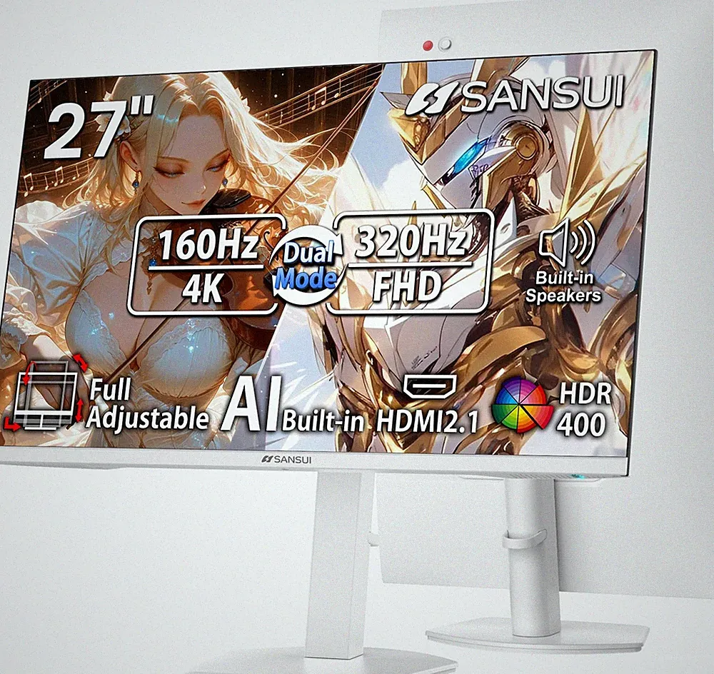 27" 4K Gaming Monitor, UHD 160Hz or FHD 320Hz Dual Mode PC Monitor- Fast IPS...