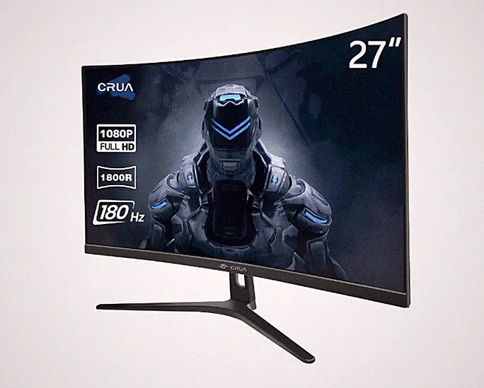 27" CRUA Curved Gaming Monitor - FHD 1080P, 165Hz/180Hz, AMD FreeSync, Frameless