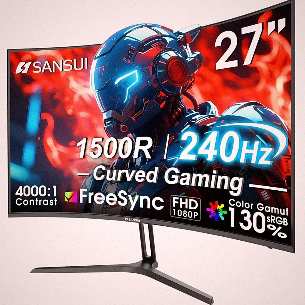 27" Curved Gaming Monitor, 240Hz Refresh, 4000:1 Contrast