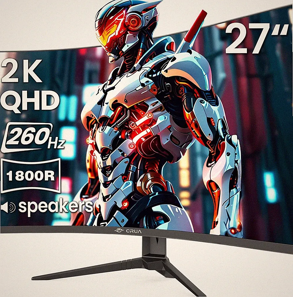 27'' Curved Gaming Monitor 260Hz/240Hz, QHD 1440P 1800R VA Panel Computer Monito