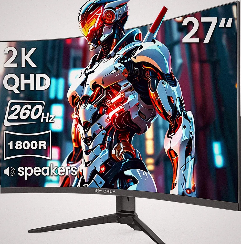 27'' Curved Gaming Monitor 260Hz/240Hz, QHD 1440P 1800R VA Panel Computer Monito