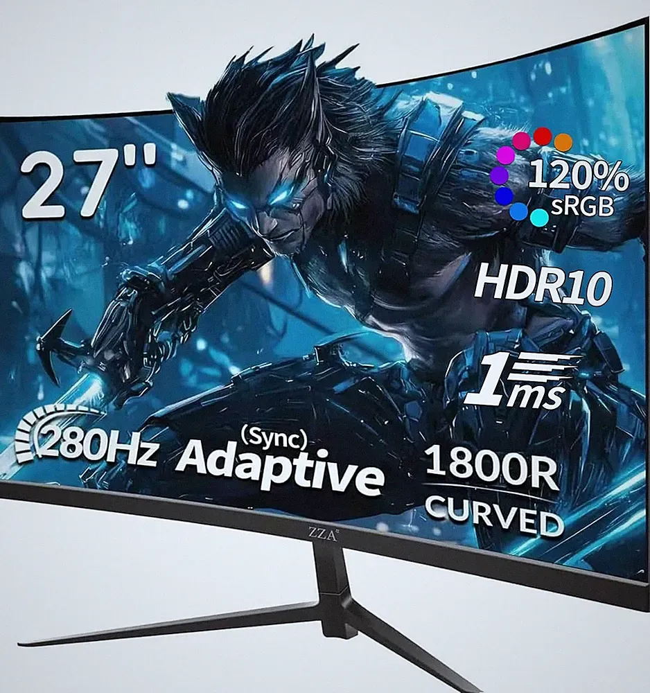 27" Curved Gaming Monitor 280Hz FHD 1080P 1ms VA 1800R AMD FreeSync HDR
