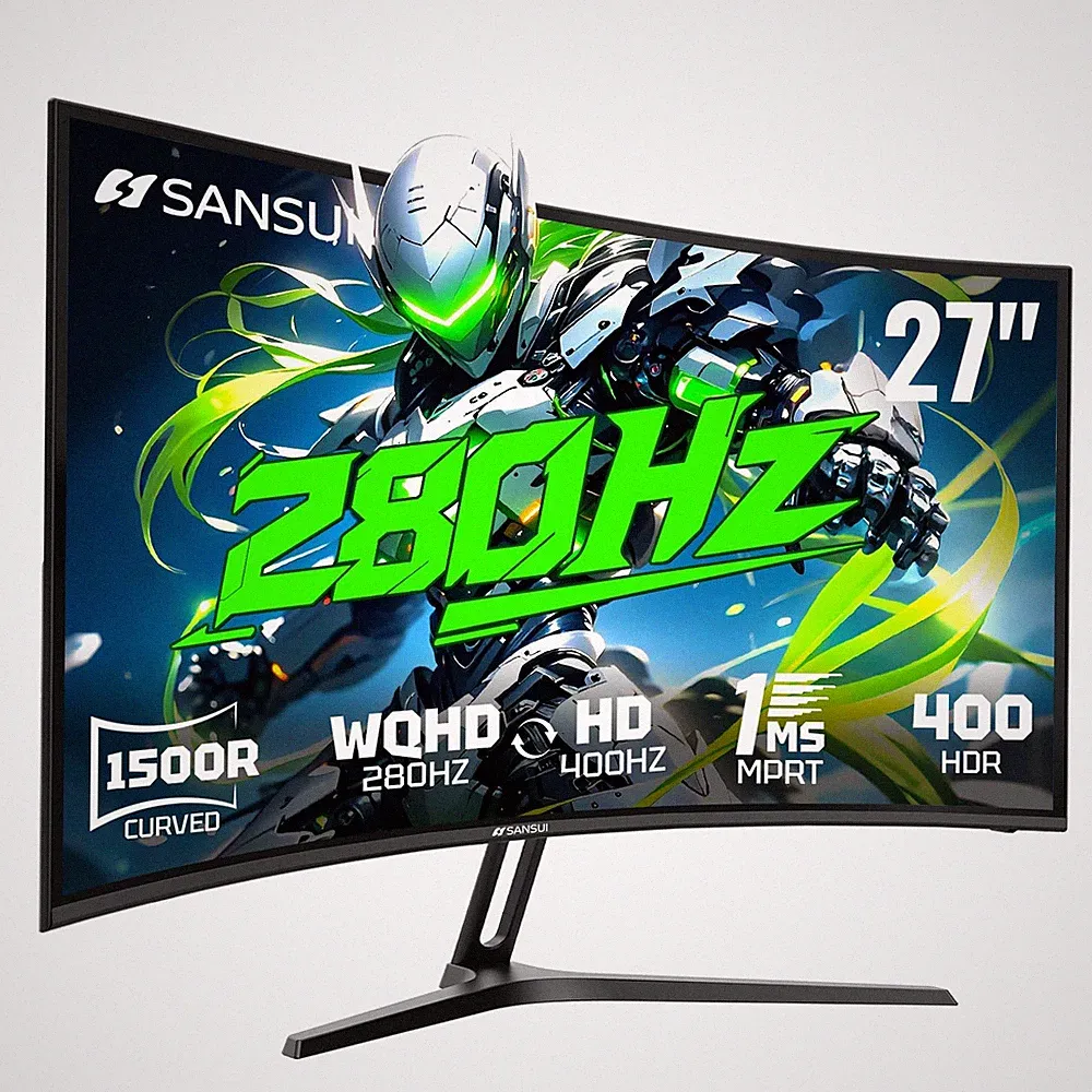 27 Curved Gaming Monitor 280Hz WQHD HDR400 1500R SANSUI ES-G27C1Q PRO Inch 400Hz