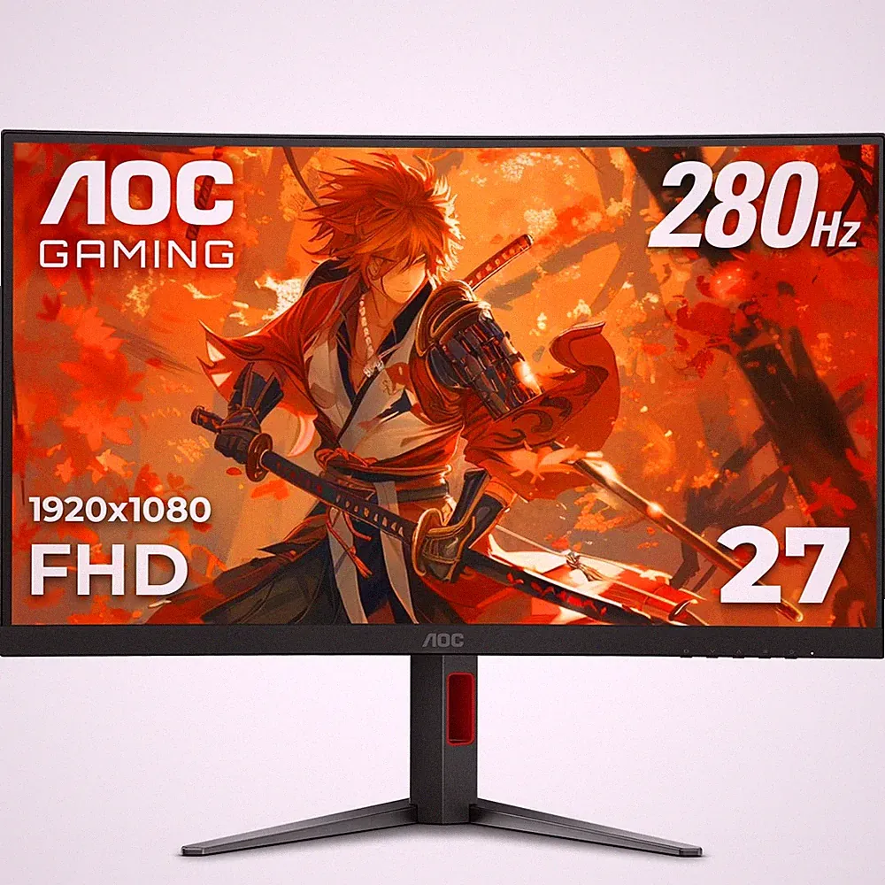 27" Curved Gaming Monitor, FHD 1080p, 280Hz (DP) 240Hz (HDMI), 0.3ms MPRT, VA...