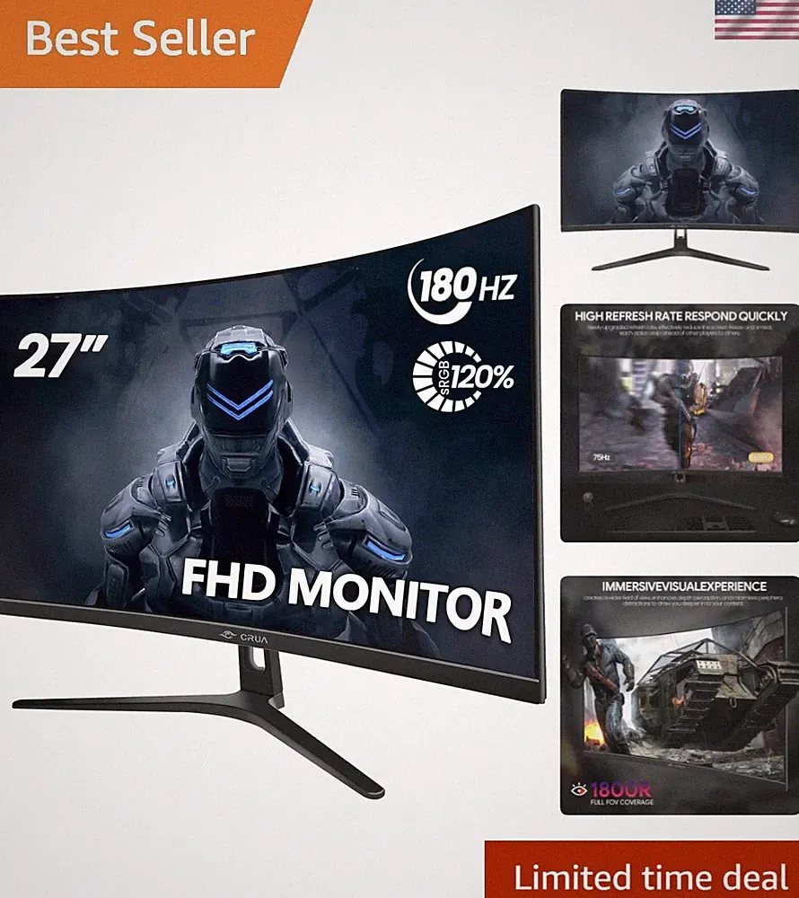 27" Curved Gaming Monitor - FHD 180Hz with FreeSync for Ultimate Experience
