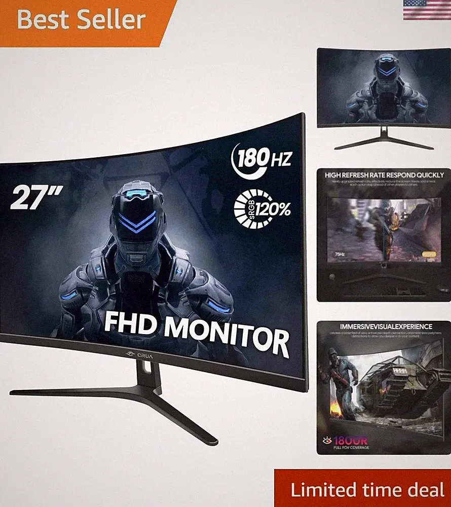 27" Curved Gaming Monitor - FHD 180Hz with FreeSync for Ultimate Experience