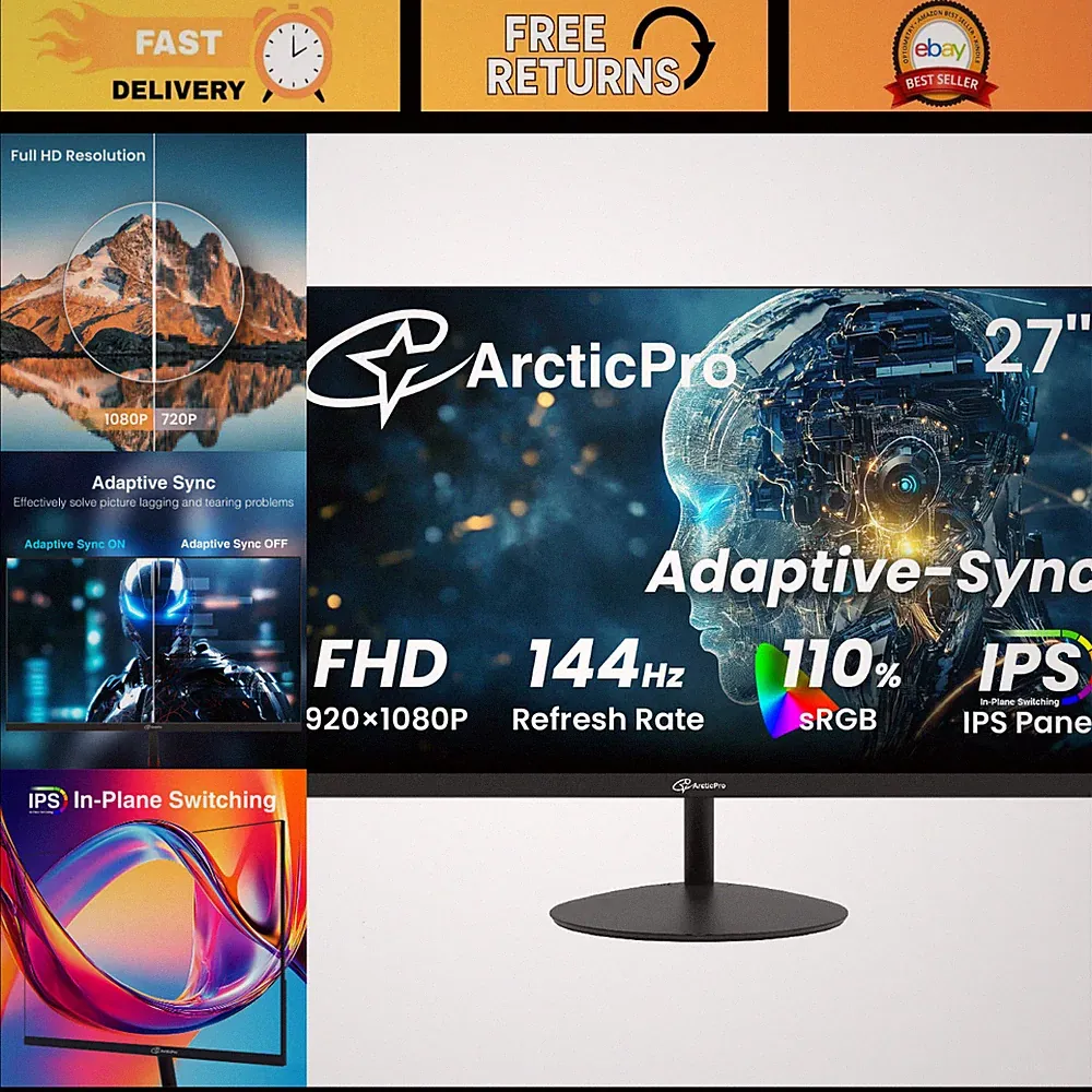 27" FHD 1080p Gaming Monitor, 144Hz Refresh Rate, IPS Display, Ultra-Slim Design