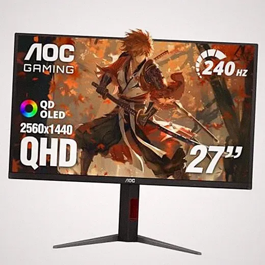 27" Gaming Monitor QHD 240Hz QD OLED NVIDIA G-SYNC 27" 240Hz Height Adjustable