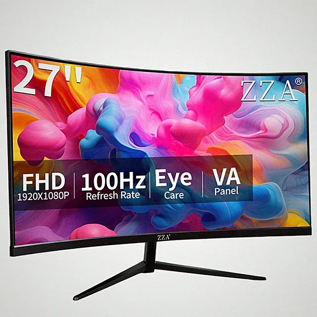27 inch 100Hz Curved Monitor with 1K 1920x1080 Computer Screen 27 inch FHD wi...