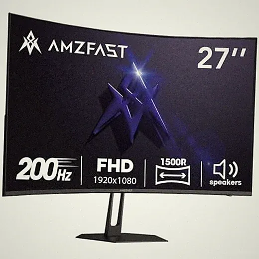 27 inch 200Hz Curved Gaming Monitor, FHD 1080p with Built-in Speakers