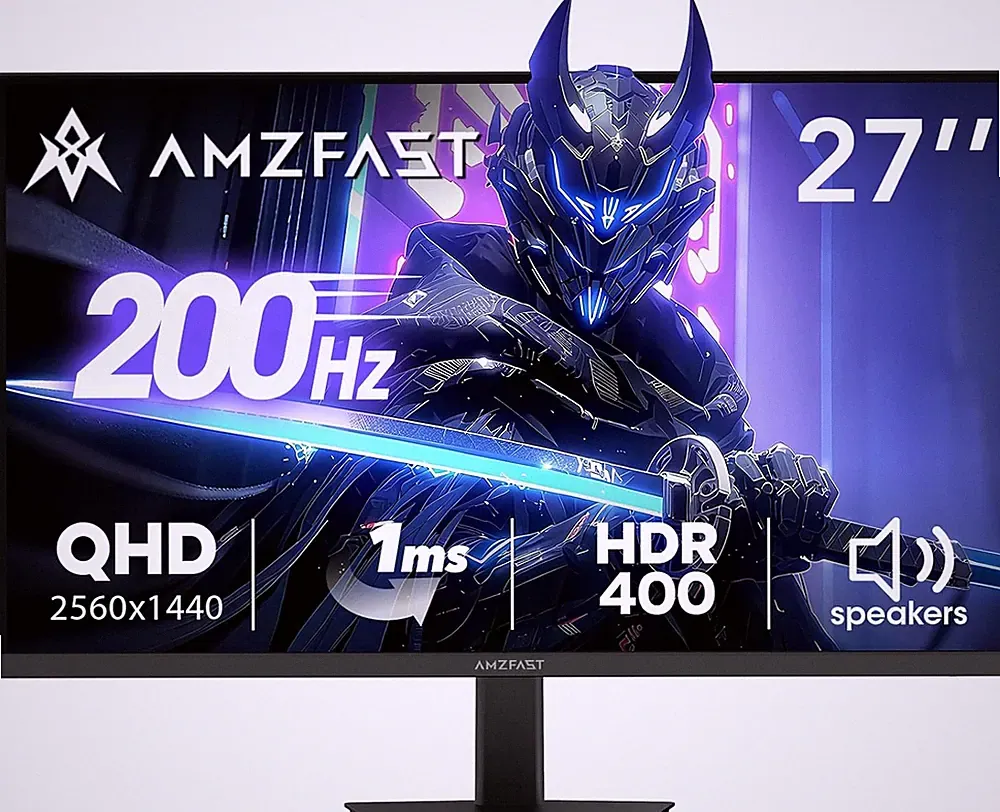 27 Inch 200Hz WQHD (2560 X 1440) Fast IPS Gaming Monitor, Built-In Speakers, 1Ms