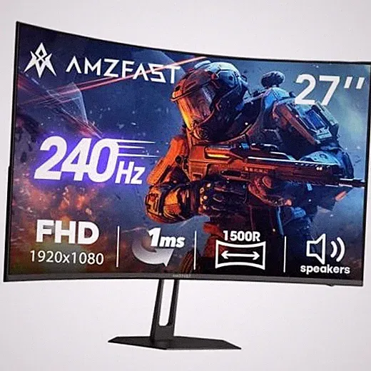 27 inch 240Hz Curved Monitor, FHD 1080p Gaming Monitor, Built-in Speakers
